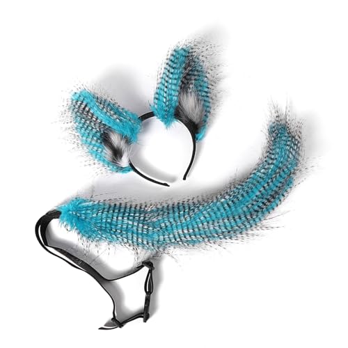 jiingekk Lovely Cats Ears Hairband Plush Wolf Tail Cats Tail For Carnivals Party Foxes Tail Halloween Cosplay Accessories jiingekk Lovely Cats Ears Hairband Plush Wolf Tail Cats Tail For Carnivals Party Foxes Tail Halloween Cosplay Accessories von jiingekk