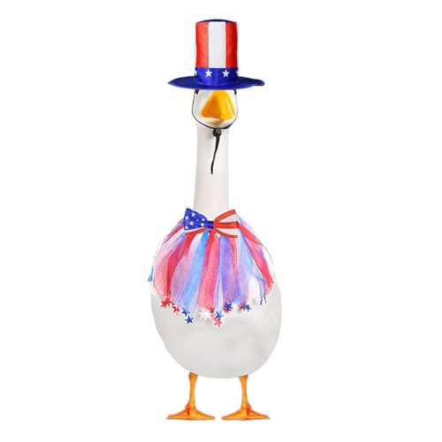 jiingekk Patriotisches Gänse-Kostüm-Set, patriotische Gänse, Outfits für Zementrasen, Statue mit Hut, Hals, Gürtel, Zementkleidung, 3 Stück von jiingekk