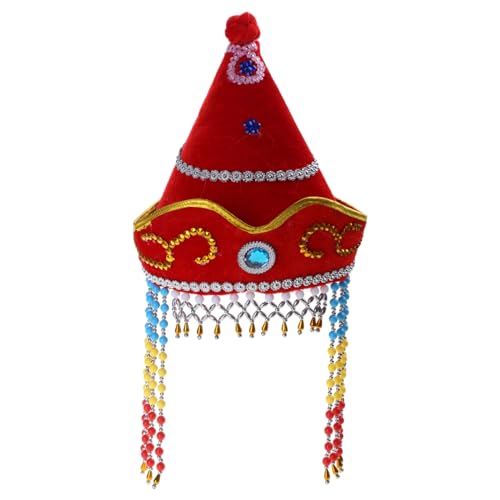 jiingekk Traditioneller Mongolei-Tanzkostüm, Hut für Familientreffen, Cosplay-Kostüm, mongolische Bühnenaufführungen, Kopfschmuck, mongolisch für Aufführungen jiingekk Traditioneller Mongolei-Tanzkostüm, Hut für Familientreffen, Cosplay-Kostüm, mongolische Bühnenaufführungen, Kopfschmuck, mongolisch für Aufführungen von jiingekk