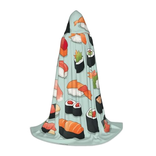Stilvoller Kapuzenumhang mit Sushi-Druck, übergroßer Hut für Damen und Herren, passend für Karneval, Cosplay Stilvoller Kapuzenumhang mit Sushi-Druck, übergroßer Hut für Damen und Herren, passend für Karneval, Cosplay von jingong