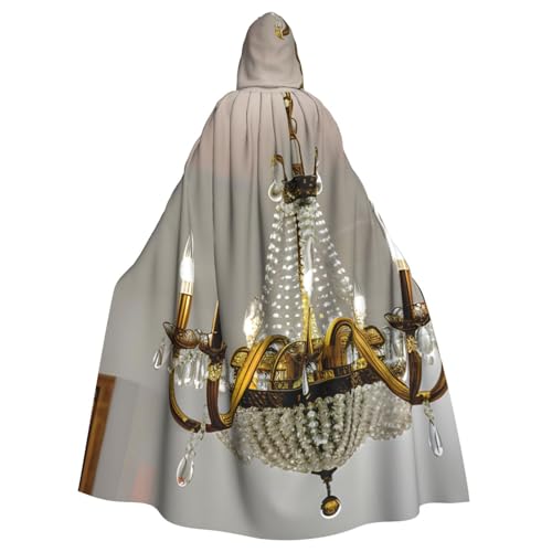 jingong Ball Room Chandelier Print Elegant Hooded Cloak, Oversized Hooded Cape with Bow Tie for Halloween Costume Party Role-Play jingong Ball Room Chandelier Print Elegant Hooded Cloak, Oversized Hooded Cape with Bow Tie for Halloween Costume Party Role-Play von jingong