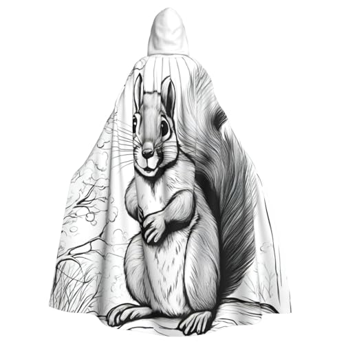 jingong Cartoon Eichhörnchen Druck Elegant Kapuzenumhang Übergroßer Kapuzenumhang mit Fliege für Halloween Kostüm Party Rollenspiel jingong Cartoon Eichhörnchen Druck Elegant Kapuzenumhang Übergroßer Kapuzenumhang mit Fliege für Halloween Kostüm Party Rollenspiel von jingong