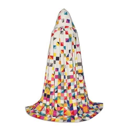 jingong Dreieckiger geometrischer Druck, stilvoller Kapuzenumhang – übergroßer Hut, Umhang für Damen und Herren, passend für Karneval, Cosplay jingong Dreieckiger geometrischer Druck, stilvoller Kapuzenumhang – übergroßer Hut, Umhang für Damen und Herren, passend für Karneval, Cosplay von jingong