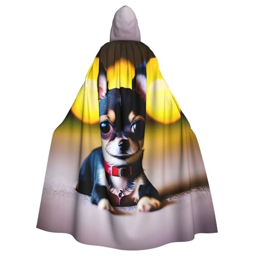 jingong Eleganter Kapuzenumhang mit Chihuahua-Hunde-Aufdruck, übergroßer Kapuzenumhang mit Fliege für Halloween, Kostümpartys, Rollenspiele jingong Eleganter Kapuzenumhang mit Chihuahua-Hunde-Aufdruck, übergroßer Kapuzenumhang mit Fliege für Halloween, Kostümpartys, Rollenspiele von jingong