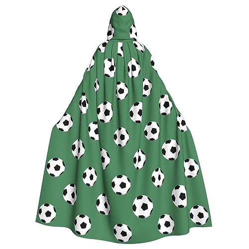 jingong Eleganter Kapuzenumhang mit Fußballdruck, übergroßer Kapuzenumhang mit Fliege für Halloween, Kostümpartys, Rollenspiele jingong Eleganter Kapuzenumhang mit Fußballdruck, übergroßer Kapuzenumhang mit Fliege für Halloween, Kostümpartys, Rollenspiele von jingong