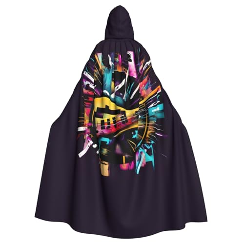 jingong Eleganter Kapuzenumhang mit Musik, Graffiti-Stil, übergroßer Kapuzenumhang mit Fliege für Halloween, Kostümpartys, Rollenspiele jingong Eleganter Kapuzenumhang mit Musik, Graffiti-Stil, übergroßer Kapuzenumhang mit Fliege für Halloween, Kostümpartys, Rollenspiele von jingong