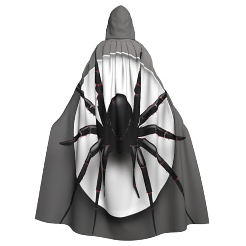 jingong Eleganter Kapuzenumhang mit Spinnen-Motiv, übergroßer Kapuzenumhang mit Fliege für Halloween, Kostümpartys, Rollenspiele jingong Eleganter Kapuzenumhang mit Spinnen-Motiv, übergroßer Kapuzenumhang mit Fliege für Halloween, Kostümpartys, Rollenspiele von jingong