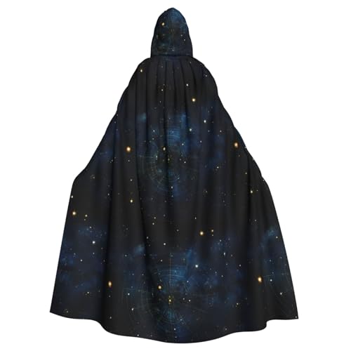 jingong Eleganter Kapuzenumhang mit Sternbild, übergroßer Kapuzenumhang mit Fliege für Halloween, Kostümpartys, Rollenspiele jingong Eleganter Kapuzenumhang mit Sternbild, übergroßer Kapuzenumhang mit Fliege für Halloween, Kostümpartys, Rollenspiele von jingong
