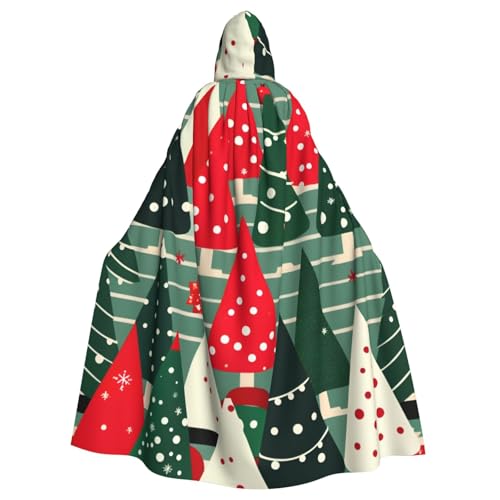 jingong Eleganter Kapuzenumhang mit Weihnachtsbäumen, übergroßer Kapuzenumhang mit Fliege für Halloween, Kostümpartys, Rollenspiele jingong Eleganter Kapuzenumhang mit Weihnachtsbäumen, übergroßer Kapuzenumhang mit Fliege für Halloween, Kostümpartys, Rollenspiele von jingong