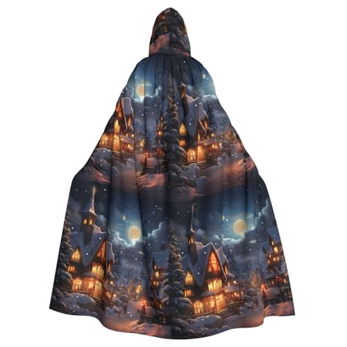 jingong Eleganter Kapuzenumhang mit Weihnachtsdruck, übergroßer Kapuzenumhang mit Fliege für Halloween, Kostümpartys, Rollenspiele jingong Eleganter Kapuzenumhang mit Weihnachtsdruck, übergroßer Kapuzenumhang mit Fliege für Halloween, Kostümpartys, Rollenspiele von jingong