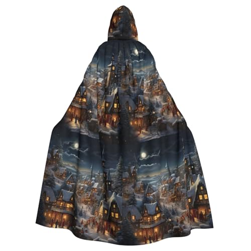 jingong Eleganter Kapuzenumhang mit Weihnachtsdruck, übergroßer Kapuzenumhang mit Fliege für Halloween, Kostümpartys, Rollenspiele jingong Eleganter Kapuzenumhang mit Weihnachtsdruck, übergroßer Kapuzenumhang mit Fliege für Halloween, Kostümpartys, Rollenspiele von jingong