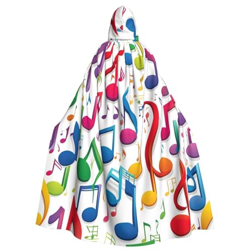 jingong Eleganter Kapuzenumhang mit bunten Musiknoten, übergroßer Kapuzenumhang mit Fliege für Halloween, Kostümpartys, Rollenspiele jingong Eleganter Kapuzenumhang mit bunten Musiknoten, übergroßer Kapuzenumhang mit Fliege für Halloween, Kostümpartys, Rollenspiele von jingong