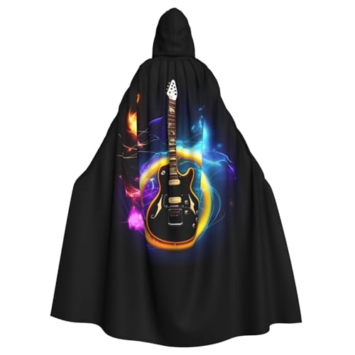 jingong Eleganter Kapuzenumhang mit magischer E-Gitarre und Musik, übergroßer Kapuzenumhang mit Fliege für Halloween, Kostümpartys, Rollenspiele jingong Eleganter Kapuzenumhang mit magischer E-Gitarre und Musik, übergroßer Kapuzenumhang mit Fliege für Halloween, Kostümpartys, Rollenspiele von jingong