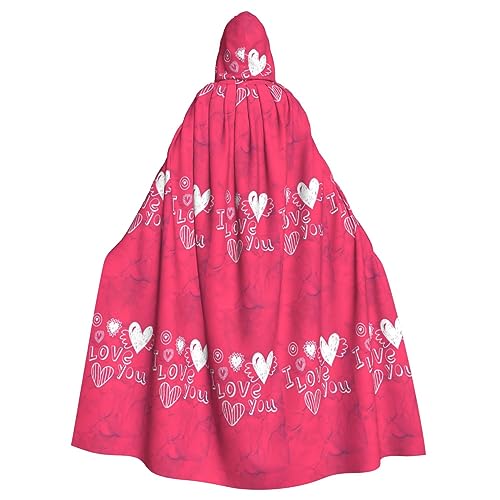 jingong Eleganter Umhang mit Kapuze und Herz-Druck, übergroßer Kapuzenumhang mit Fliege für Halloween, Kostümpartys, Rollenspiele jingong Eleganter Umhang mit Kapuze und Herz-Druck, übergroßer Kapuzenumhang mit Fliege für Halloween, Kostümpartys, Rollenspiele von jingong