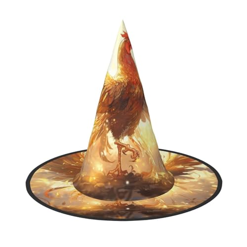 jingong Glänzender Halloween-Hut mit Hahn-Aufdruck, 2er-Set, geeignet für Familien-Mottopartys, Hofdekoration, Karnevalspartys von jingong