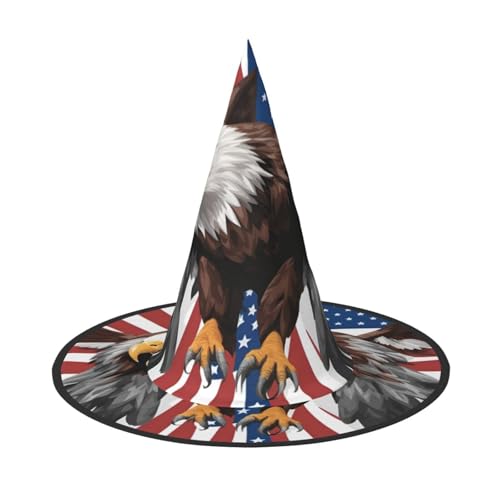 jingong Halloween-Hut mit Adler mit USA-Flagge, 2er-Set, geeignet für Familien-Mottopartys, Hofdekoration, Karnevalspartys von jingong