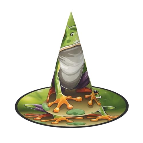 jingong Halloween-Hut mit Cartoon-Frosch-Druck, 2er-Set, geeignet für Familien-Mottopartys, Hofdekoration, Karnevalspartys von jingong