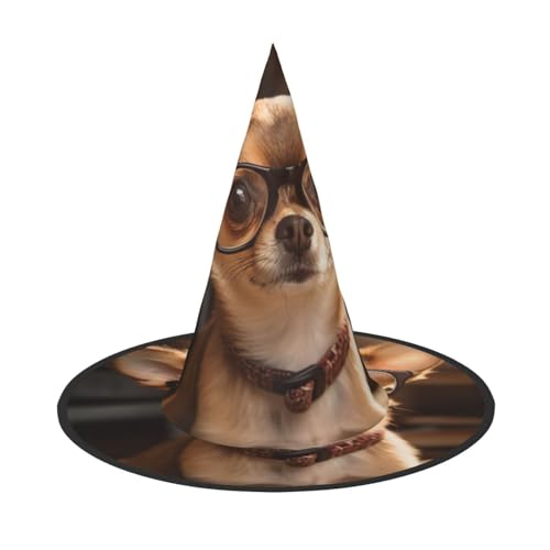 jingong Halloween-Hut mit Chihuahua-Hundebrille, 2er-Set, geeignet für Familien-Mottopartys, Innenhof-Dekoration, Karnevalspartys von jingong