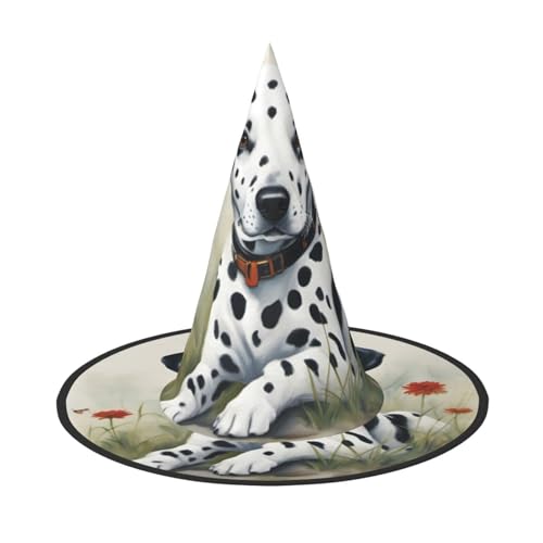 jingong Halloween-Hut mit Dalmatiner-Druck, 2er-Set, geeignet für Familien-Mottopartys, Hofdekoration, Karnevalspartys von jingong