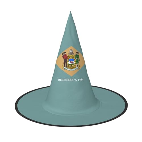jingong Halloween-Hut mit Delaware-Motiv, 3er-Set, geeignet für Familien-Mottopartys, Hofdekoration, Karnevalspartys von jingong