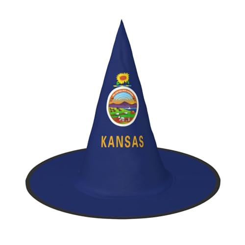 jingong Halloween-Hut mit Kansas-Staatsflagge, 3er-Set, passend für Familien-Mottopartys, Hofdekoration, Karnevalspartys von jingong