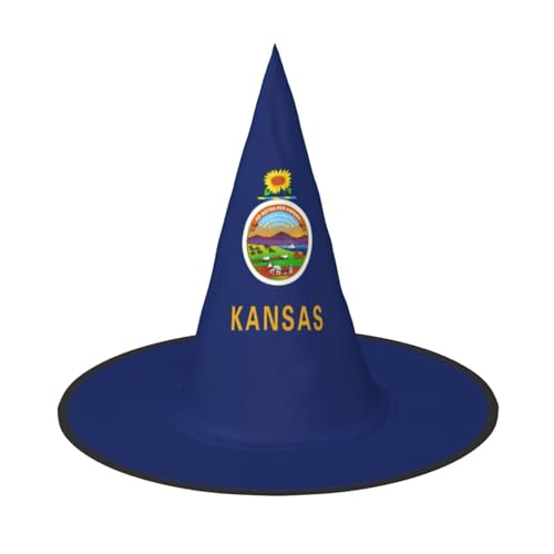 jingong Halloween-Hut mit Kansas-Staatsflagge, 3er-Set, passend für Familien-Mottopartys, Hofdekoration, Karnevalspartys von jingong
