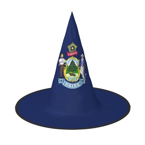 jingong Halloween-Hut mit Maine State Flagge, 3er-Set, passend für Familien-Mottopartys, Innenhof-Dekoration, Karnevalspartys von jingong