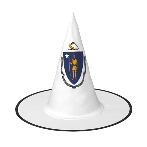 jingong Halloween-Hut mit Massachusetts Staatsflagge, 3er-Set, passend für Familien-Mottopartys, Hofdekoration, Karnevalspartys von jingong