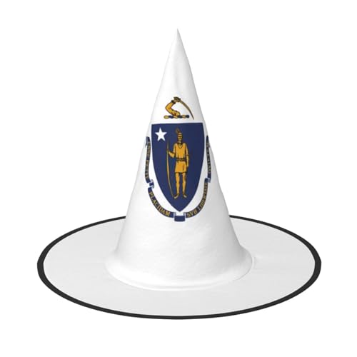 jingong Halloween-Hut mit Massachusetts Staatsflagge, 3er-Set, passend für Familien-Mottopartys, Hofdekoration, Karnevalspartys von jingong