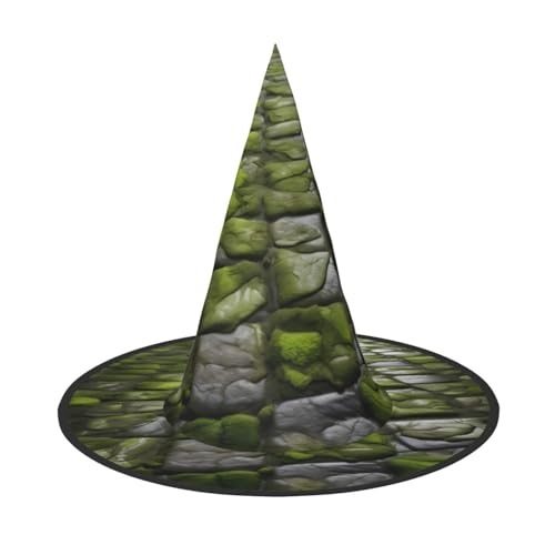 jingong Halloween-Hut mit Moosstein-Pflasterdruck, 3er-Set, passend für Familien-Mottopartys, Hofdekoration, Karnevalspartys von jingong