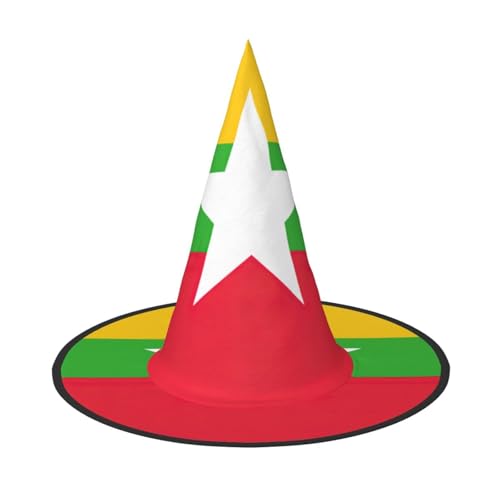 jingong Halloween-Hut mit Myanmar-Flagge, 3er-Set, passend für Familien-Mottopartys, Hofdekoration, Karnevalspartys von jingong