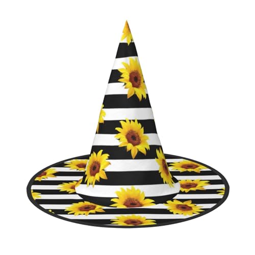 jingong Halloween-Hut mit Sonnenblumen-Druck, 3er-Set, geeignet für Familien-Mottopartys, Hofdekoration, Karnevalspartys von jingong