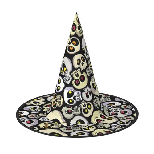 jingong Halloween-Hut mit Totenkopf-Aufdruck, 2er-Set, geeignet für Familien-Mottopartys, Hofdekoration, Karnevalspartys von jingong