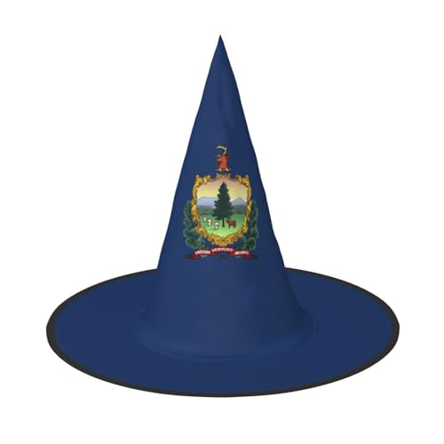 jingong Halloween-Hut mit Vermont Staatsflagge, 3er-Set, passend für Familien-Mottopartys, Hofdekoration, Karnevalspartys von jingong