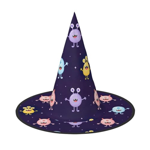 jingong Halloween-Hut mit buntem Monstermotiv, 2er-Set, geeignet für Familien-Mottopartys, Hofdekoration, Karnevalspartys von jingong