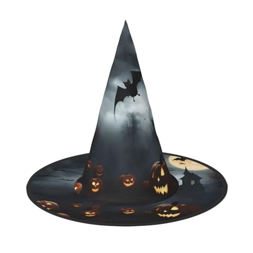 jingong Halloween-Hut mit fliegenden Fledermäusen, 4 Drucke, 2er-Set, geeignet für Familien-Mottopartys, Hofdekoration, Karnevalspartys jingong Halloween-Hut mit fliegenden Fledermäusen, 4 Drucke, 2er-Set, geeignet für Familien-Mottopartys, Hofdekoration, Karnevalspartys von jingong
