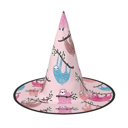 jingong Halloween-Hut mit frechem Faultier-Druck, 3er-Set, passend für Familien-Mottopartys, Hofdekoration, Karnevalspartys von jingong