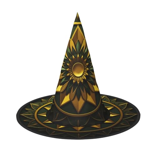 jingong Halloween-Hut mit geometrischem Blumenmuster, 2er-Set, geeignet für Familien-Mottopartys, Hofdekoration, Karnevalspartys von jingong
