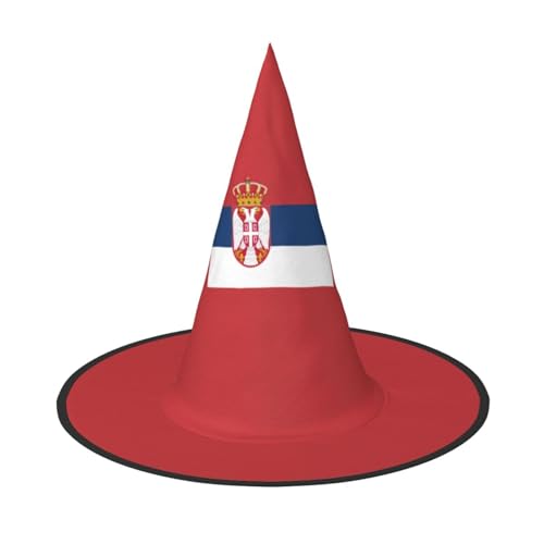 jingong Halloween-Hut mit serbischer Flagge, 3er-Set, geeignet für Familien-Mottopartys, Hofdekoration, Karnevalspartys von jingong