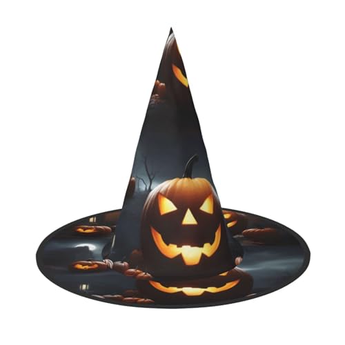 jingong Halloween-Kürbis-Druck, Halloween-Hut, 2er-Set, geeignet für Familien-Mottopartys, Hofdekoration, Karnevalspartys von jingong