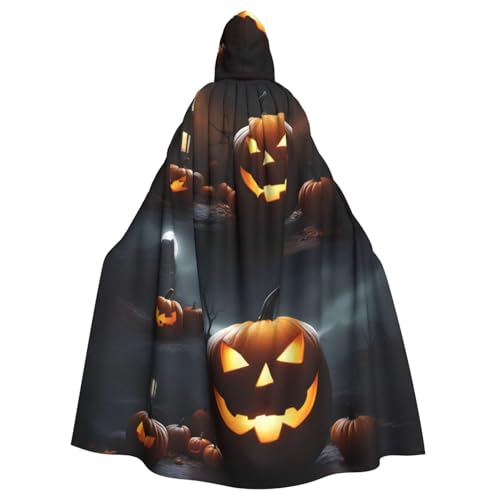 jingong Halloween Kürbis Druck Elegant Kapuzenumhang Übergroßer Kapuzenumhang mit Fliege für Halloween Kostüm Party Rollenspiel jingong Halloween Kürbis Druck Elegant Kapuzenumhang Übergroßer Kapuzenumhang mit Fliege für Halloween Kostüm Party Rollenspiel von jingong