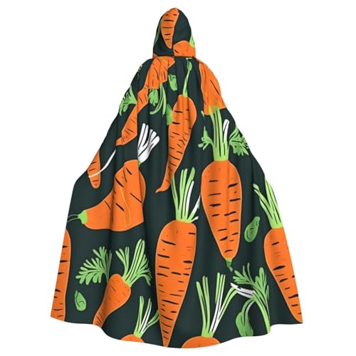 jingong Happy Carrot Seamless Pattern Print Elegant Hooded Cloak Oversized Hooded Cape with Bow Tie for Halloween Costume Party Role-Play jingong Happy Carrot Seamless Pattern Print Elegant Hooded Cloak Oversized Hooded Cape with Bow Tie for Halloween Costume Party Role-Play von jingong