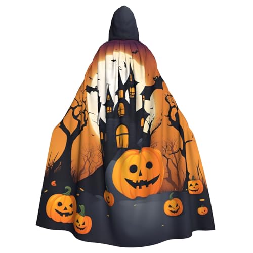 jingong Happy-halloween-vector 1 Druck Eleganter Kapuzenumhang Übergroßer Kapuzenumhang mit Fliege für Halloween Kostümpartys Rollenspiele von jingong