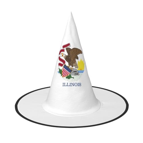 jingong Illinois Halloween-Hut mit Staatsflagge, 3er-Set, passend für Familien-Mottopartys, Hofdekoration, Karnevalspartys von jingong