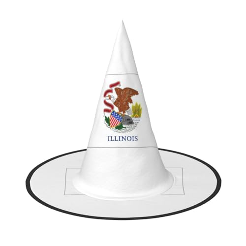jingong Illinois Halloween-Hut mit Staatsflagge, 3er-Set, passend für Familien-Mottopartys, Hofdekoration, Karnevalspartys von jingong