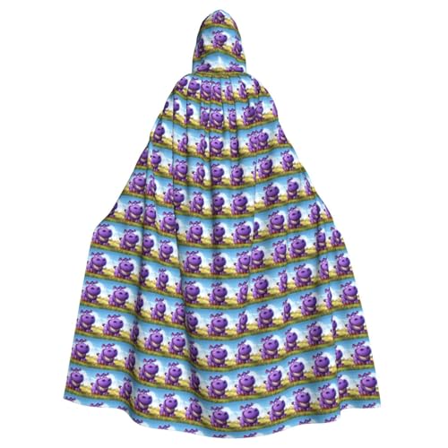 jingong Lila Hippo Print Elegant Kapuzenumhang Übergroßer Kapuzenumhang mit Fliege für Halloween Kostümpartys Rollenspiele jingong Lila Hippo Print Elegant Kapuzenumhang Übergroßer Kapuzenumhang mit Fliege für Halloween Kostümpartys Rollenspiele von jingong