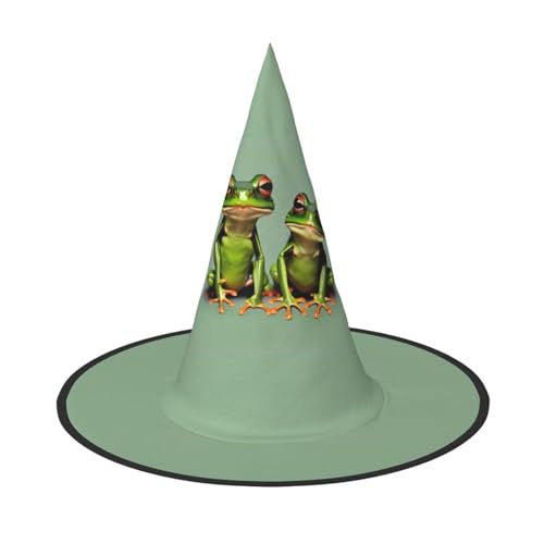 jingong Lustige grüne Frösche mit Halloween-Motiv, 2er-Set, geeignet für Familien-Mottopartys, Hofdekoration, Karnevalspartys von jingong