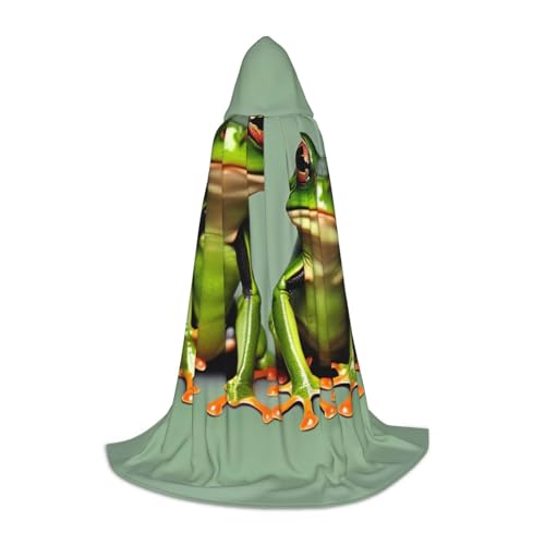 jingong Lustiger grüner Frösche, 1 Druck, stilvoller Kapuzenumhang – übergroßer Hut, Umhang für Damen und Herren, passend für Karneval, Cosplay jingong Lustiger grüner Frösche, 1 Druck, stilvoller Kapuzenumhang – übergroßer Hut, Umhang für Damen und Herren, passend für Karneval, Cosplay von jingong