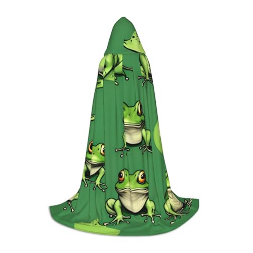 jingong Lustiger grüner Frosch-Druck, stilvoller Kapuzenumhang – übergroßer Hut, Umhang für Damen und Herren, passend für Karneval, Cosplay jingong Lustiger grüner Frosch-Druck, stilvoller Kapuzenumhang – übergroßer Hut, Umhang für Damen und Herren, passend für Karneval, Cosplay von jingong