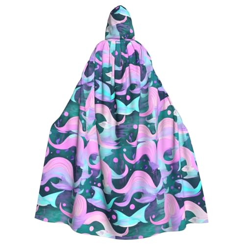 jingong Meerjungfrau Pastell Rot Aqua Druck Elegant Kapuzenumhang Übergroßer Kapuzenumhang mit Fliege für Halloween Kostümpartys Rollenspiele jingong Meerjungfrau Pastell Rot Aqua Druck Elegant Kapuzenumhang Übergroßer Kapuzenumhang mit Fliege für Halloween Kostümpartys Rollenspiele von jingong